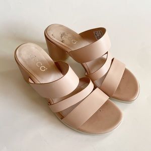 Ecco block heel sandals blush